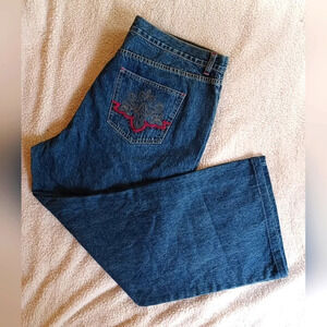 🍒 Avenue Blues Average Blue Denim Jeans Embroidered Pockets